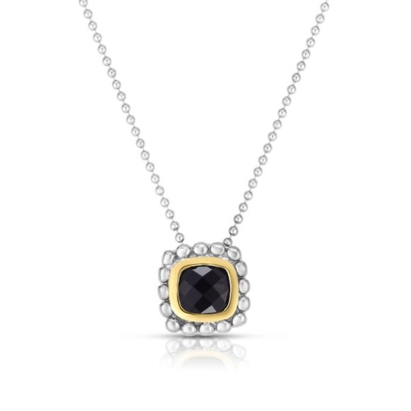 Silver & 18K Gold Quadra Popcorn Pendant - Onyx - Picture 1 of 1